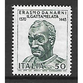 ITALY 1970 50L GREEN ERASMO DA NARNI SG 1259 M / MINT#