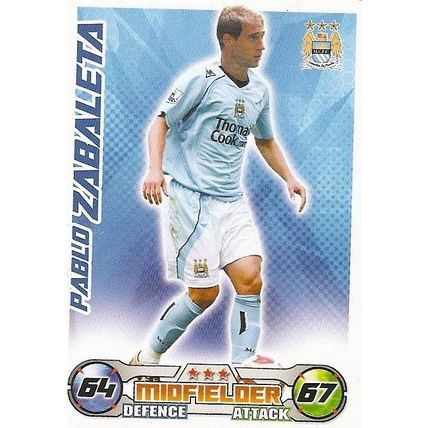 Topps Match Attax 2008/09 Cards: Manchester City - Midfielder, Zabaleta