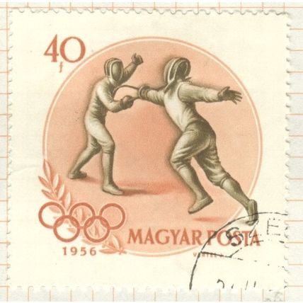 Hungary 1956 - 40fi brownish orange/greyish brown - Fencing - used