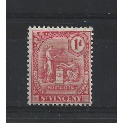 St Vincent.SG99 1d Carmine.Mounted Mint.Jun24a