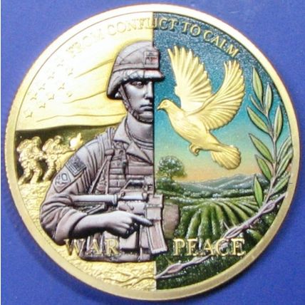 War & Peace. Challenge Coin. 1.50". 76b.
