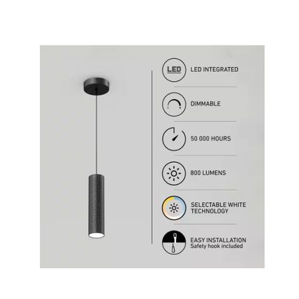 Artika Cosmic 13.5-Watt 1 Light Black Modern 3 CCT Integrated LED Mini Pendant