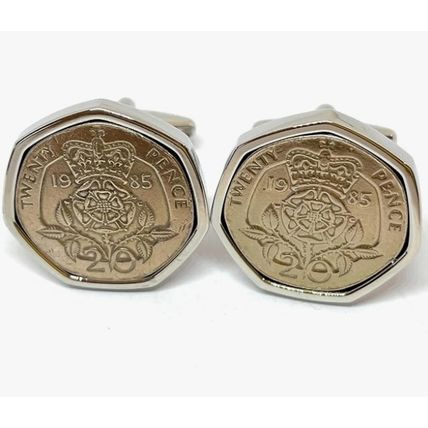 Premium 1985 British 20p Coin cufflinks 40th Birthday or Anniversary HT SLV