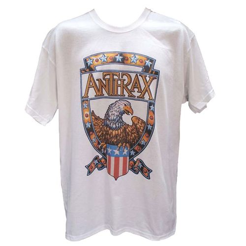 Anthrax T-shirt White Unisex 1980s Trash Metal Band Festival Graphic Shirt XL