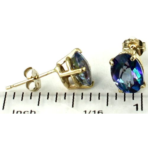 Neptune Garden Topaz, 14KY Gold Post Earrings, E002