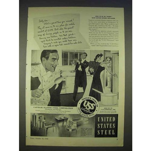 1940 United States Steel Ad - Vitrenamel