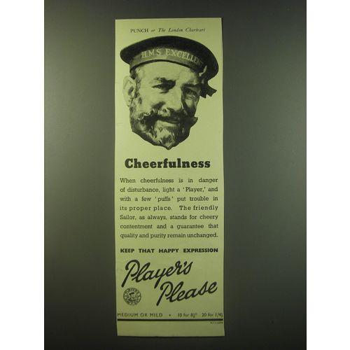 1940 Player's Cigarettes Ad - Cheerfulness