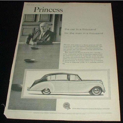 1959 Princess Car Ad, The Prestige of a Princess NICE!!