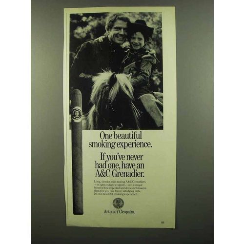 1974 A&C Antonio Y Cleopatra Grenadier Cigars Ad