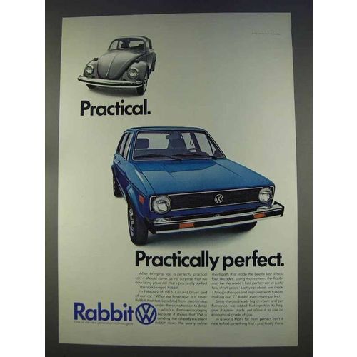 1977 Volkswagen Rabbit Ad - Practically Perfect