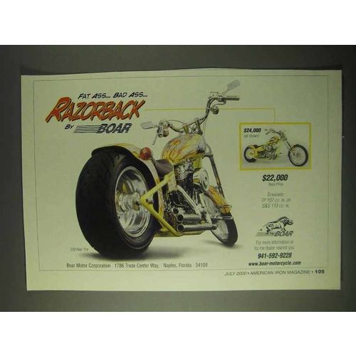 2000 Boar Razorback Motorcycle Ad - Fat Ass