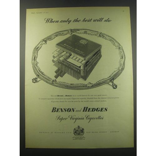 1957 Benson and Hedges Cigarettes Advertisement - When only the best will do