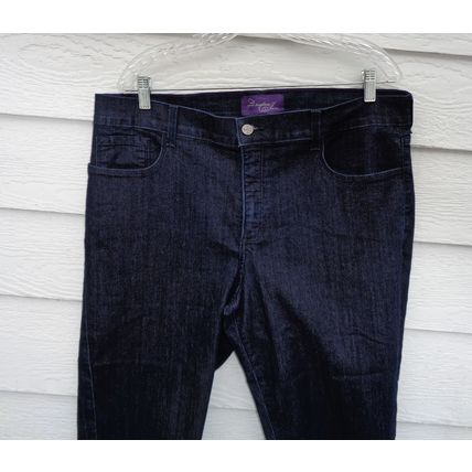 NYDJ Lift & Tuck Cropped Pants 16W 39x20.5 Blue Denim Capris Not Your Daughters