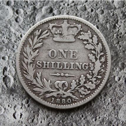 1880 Queen Victoria Silver 92.5% Young Head Shilling 1/- British English
