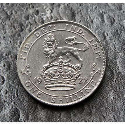 1922 George V 50% Silver Shilling 1/- British English Has Been Cleaned