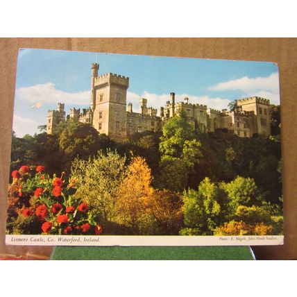 LISMORE CASTLE, CO. WATERFORD, IRELAND used postcard by John Hinde 1968 pm =
