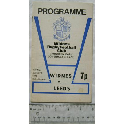 1976 programme Widnes v. Leeds