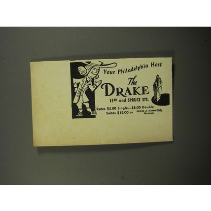 1951 The Drake Hotel Ad - Your Philadelphia Host
