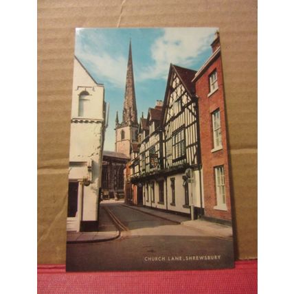CHURCH LANE, SHREWSBURY, SHROPSHIRE unused postcard by Salmon =