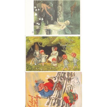 Swedish Fairies Fairy Rabbits The Water Babies 3x Postcard s