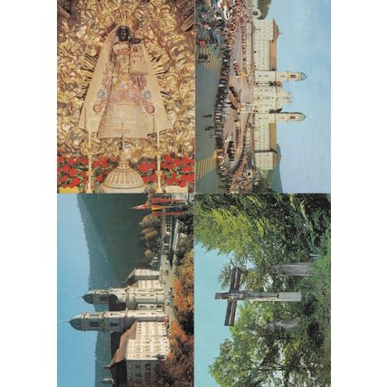 Einsiedeln Klosteransicht von Norden Monastry Gnadenbild Crucifix 4x Postcard