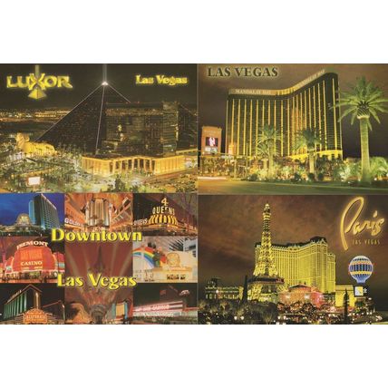 Mandalay Bay Paris Luxor Casino Las Vegas USA 4x Postcard s