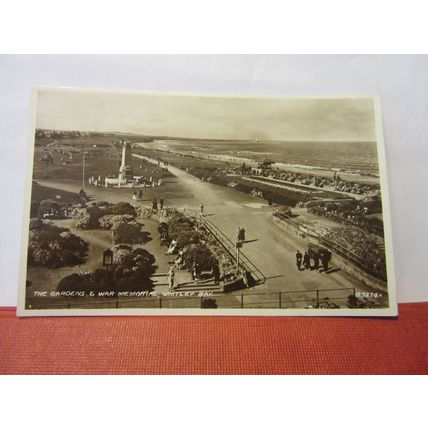 GARDENS AND WAR MEMORIAL, WHITLEY BAY vintage unused postcard RP by Valentine #