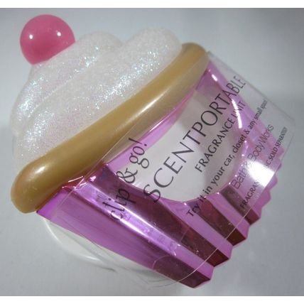 Bath & Body Works Scentportable Air Freshener Visor pink Clip Cupcake