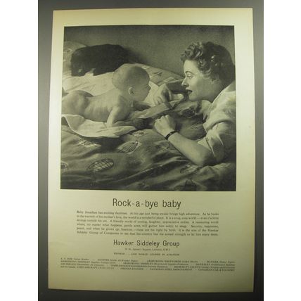 1956 Hawker Siddeley Group Ad - Rock-a-Bye Baby