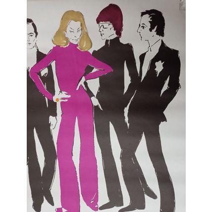 VERY RARE, ORIGINAL 'BACALL AND THE BOYS, PARIS' DARIEN HOUSE NYC INC POSTER.