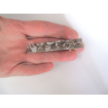 2 1/2 inch tan white gray multi-color marbled alligator hair clip barrette