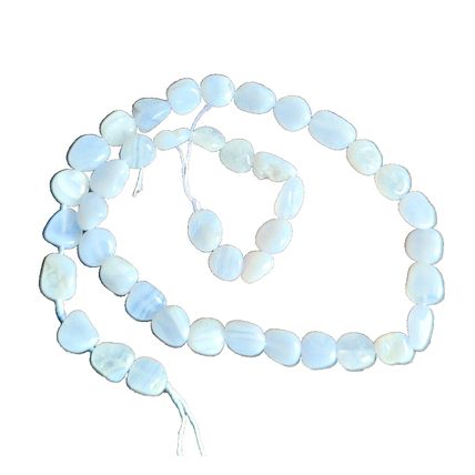 8-10mm Blue Agate Beads Rough Cut Polished Natural 42 beads 15" strung NB20