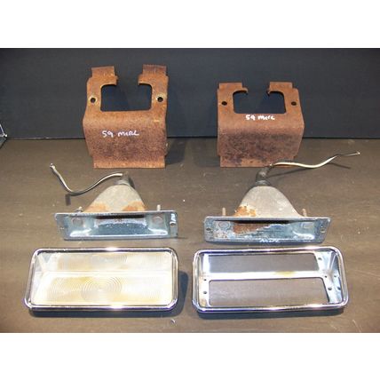 1959 MERCURY FRONT TURN SIGNALS OEM PAIR 2703065 MONTCLAIR MONTEREY PARK LANE