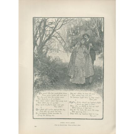 APRIL ONCE MORE 1885 Mary Lightbody Gow - Edmund Gosse VICTORIAN PRINT
