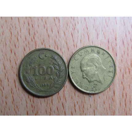 Turkey 1989 100 Lira Coin