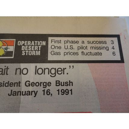 The Waukesha Freeman - January 17, 1991 - WAR! - Desert Storm - Newspaper