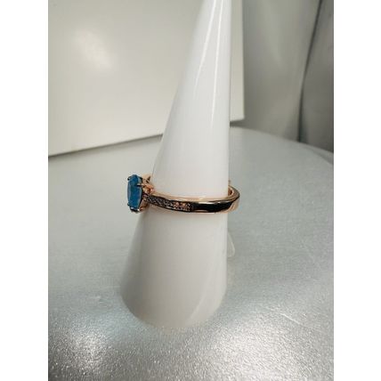 NWT Bomb Party Sz8 Revealed BP Ring Fashion Jewelry RBP Rse Gold P Teardrop Blue