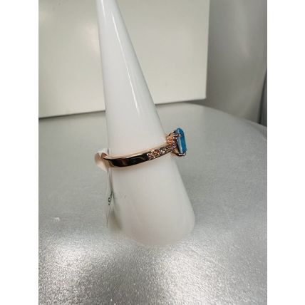NWT Bomb Party Sz8 Revealed BP Ring Fashion Jewelry RBP Rse Gold P Teardrop Blue