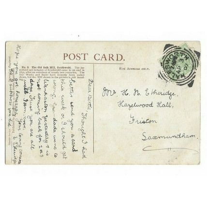 Southwold, The Old Salt Mill. F Jenkins Postcard.