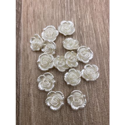 15mm Ivory Buttons Flower Rose Shape Abs Shank Cardigans Knitting Sewing
