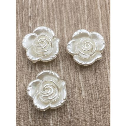 15mm Ivory Buttons Flower Rose Shape Abs Shank Cardigans Knitting Sewing