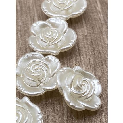 15mm Ivory Buttons Flower Rose Shape Abs Shank Cardigans Knitting Sewing