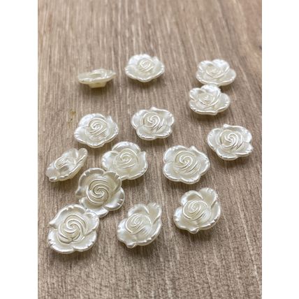 15mm Ivory Buttons Flower Rose Shape Abs Shank Cardigans Knitting Sewing