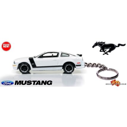 RARE KEYCHAIN WHITE FORD MUSTANG GT BOSS CUSTOM Ltd Ed.