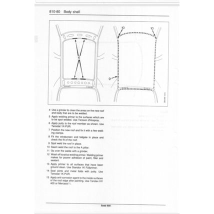 Saab 900 Body Repairs Workshop Manual 1993 199321149 PDF