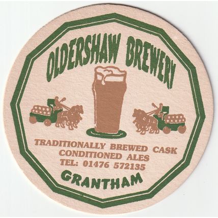 BEER MAT - OLDERSHAW BREWERY (GRANTHAM) - (Cat No 002) - (1998)