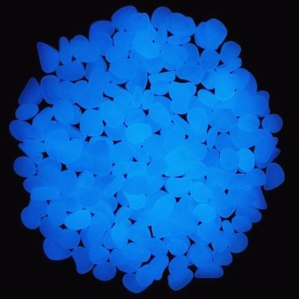 Oubest Fish Tank Rocks Glow Blue/Glow in the Dark Pebbles for Garden/Fish Tank/A