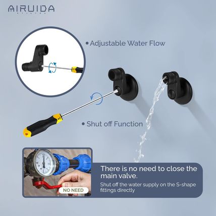 Airuida Wall Mount Kitchen Faucet Matte Black 8 Inch Center Wall Mount Faucet Ki