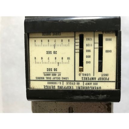 WESTINGHOUSE S-1809803 DB BREAKER 800AMP,388530 OVERCURRENT TRIPPING DEVICE,AH