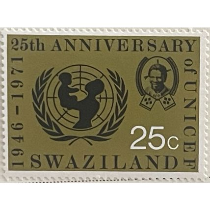 Swaziland QEII 1972 25c 25th Anniversary Unicef Mounted Mint MM SG 193 stamp